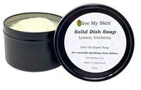 Olive My Skin Lemon Verbena Solid Dish Soap – Replaces Liquid Dish Soap - Eco-Friendly, Recyclable, Septic Safe - Olive Oil Based, Artisan Made, Small Batch 8 oz. (8 Ounce)