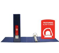 BAZIC 2" Blue Slant D-Ring View Binder w/ 2 Pockets (3193-12)