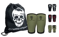 Gymreapers Knee Sleeves (Pair w/Bag) - Knee Compression Sleeve Support for Squats, Weightlifting, and Powerlifting 7MM Neoprene Sleeves - 1 Year Warranty (Military Green/Black, Medium)