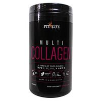 Fit Life USA - Multi Collagen Premium Powder, 5 Types of Food Source Collagen - Type I, II, III, V, and X (10.5oz)