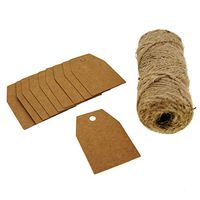 Kraft Paper Gift/Price Tags with Jute Twine for Gift Wrapping Packaging, Set of 48 (Rectangle)