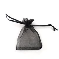 ATCG 100pcs 3x4 Inches Drawstring Organza Pouches Wedding Party Jewelry Favor Gift Candy Bags (Black)