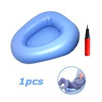 Blue Inflation Bedpans, Portable Elderly Care Bed Pan with Pump, Bedridden Toilet Aid, Ideal for Disabled and Pregnant Woman,1pcs