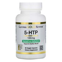 California Gold Nutrition 5-HTP Mood Support Griffonia Simplicifolia Extract from Switzerland 100 mg 90 Veggie Caps, Fish-Free, Gluten-Free, Milk-Free, Peanut Free, Soy-Free, Shellfish Free, CGN