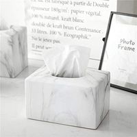 WLDD Tissue Box Tissue Cover Holder,Creative Marble Texture Rectangular Wood Tissue Box Cover,Wooden Piano Paint Tissue Box Decoration Crafts, Ceramic (Color : Rectangle)