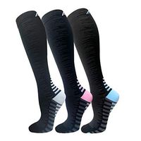 Compression Socks for Men & Women(3 Pairs),15-20mmHg is Best Stockings for Running,Nurses,Athletic,Medical,Pregnancy,Travel-Boost Performance,Blood Circulation&Recovery(Multicoloured 6,Small/Medium)