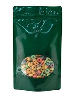 BAP 16 oz Green Window Stand Up Pouch with Valve for Coffee (500 pcs)
