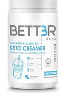 Collagen Protein Keto Coffee Powder Creamer with 5500mg MCT Oil by BETT3R KETO | Keto, Grass Fed, Sugar Free | Ketogenic Diet | Improve Hair, Skin and Nails, Protects Joints & Bones | Unflavored