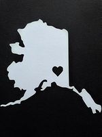 Chase Grace Studio Alaska Alaskan Vinyl Decal Sticker|White|Cars Trucks Vans SUV Laptops Wall Art|5.5" X 5"|CGS810
