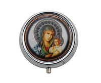 Religious Gifts Madonna and Child Icon Pill Box Organizer 2 Inch
