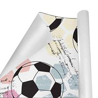 Gift Wrapping Paper Roll Colorful Soccer Check for Birthday,Holiday,Wedding,Baby Shower Gift Wrap - 3Rolls - 58inch x 23inch Per Roll