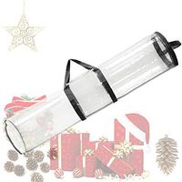 TITA-DONG Gift Wrapping Paper Storage Bag - Clear PVC Heavy Duty Organizer with Handles | Hold Up to 24 Rolls 40 Inch Long | for Keep Festive Wrapping Paper and Ribbons Tidy