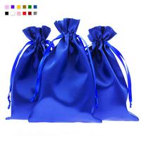 Knitial 4" x 6" Blue Satin Gift Bags, Jewelry Bags, Wedding Favor Drawstring Bags Baby Shower Christmas Gift Bags 50 per Pack