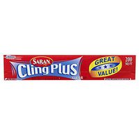 Saran Cling Plus Plastic Wrap, 200 Sq Ft