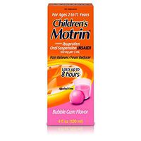 Children's Motrin Oral Suspension Medicine for Kids, 100 mg Ibuprofen, Bubblegum Flavor, 4 fl. oz