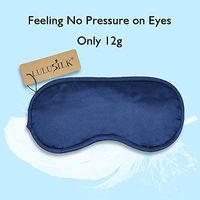 Silk Sleep Eye Mask Blindfold, Lightweight Soft Night Eyeshade with Adjustable Headband for Sleeping Travel Nap, Perfect Eye Cover for Women, Men and Insomnia (Blue)