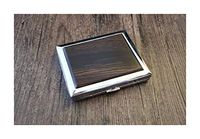 Jinfengtongxun Cigarette Box, Ultra-Thin Portable Creative Retro Men and Women Stainless Steel Metal Cigarette Case, Handmade Mahogany (982.1cm) (Color : C, Size : 982.1cm)