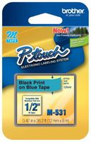 2/Pack 1/2" (12mm) Black on Blue P-touch M Tape for Brother Home & Hobby, Home and Hobby Label Maker