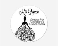 Quinceanera Stickers, Mis Quince, Spanish or English Stickers for 15th Birthday (#027-S-BK)