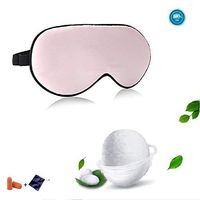 100% Silk Sleep Mask & Blindfold, Soft Eye Mask with Adjustable Head Strap, Deep Rest Eye Masks for Sleeping Night Eyeshade, Comfortable Eye Cover for Travel, Shift Work & Meditation (Pink)