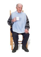 Priva Extra Long Adult Terry Bib with Protective Waterproof Backing, 18" x 35"