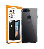 Orzly OnePlus 5T Case, FlexiCase for One Plus 5T - 100% Transparent (Slim-Fit) Protective (Anti-Scratch) Flexible Skin Case Cover with Fingerprint Sensor Access for New 2017 Oneplus 5t Smartphone