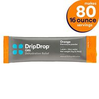 DripDrop ORS – Patented Electrolyte Powder for Dehydration Relief Fast - For Workout, Hangover, Illness, Sweating & Travel Recovery - Orange - 80 x 16oz Servings