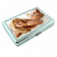 German Pin Up Girls Germany S10 Silver Cigarette Case Metal Wallet Id Holder 4" X 2.75" RFID Protection