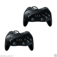 FYL Lot of 2 Black Classic Pro Controller Joypad for Nintendo Wii Remote Controller