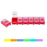 ZAXOP Pill Organizer Detachable Weekly Pill Box with Push Button 7 Day Pill Case Colourful(RED)