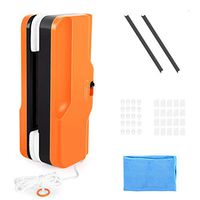 Magnetic Window Cleaner Double-Sided for Single Glazed Windows,0.1"-0.7" Window Thickness, Glider Window Cleaning Tools for High Window, Orange