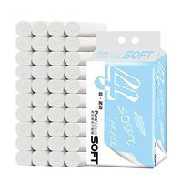 Overstep 12 Rolls Toilet Paper Recycled Paper Towels for Bathroom 4-Ply Absorbent Hand Towels Kitchen Cleaning Paper Rolls