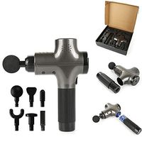 JUMOWA Sore Muscle Massager Gun Deep Tissue Cordless Percussive Muscle Gun for Athletes Quiet Powerful, Handheld Massager Delivers Therapeutic, Speeds Adjustable with 6 Massage Head Relief