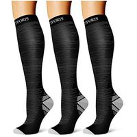 Compression Socks,(3 Pairs) Compression Sock Women & Men - Best Running, Athletic Sports, Crossfit, Flight Travel (Multti-colors21, Small/Medium)