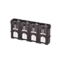 Storacell by Powerpax SlimLine 9V Battery Caddy, Black, Holds 4 Batteries