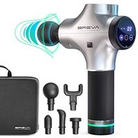 Breva Professional Percussion Massager - Portable Handheld Electric Massage Gun w/5 Head Attachments , Rechargeable Battery - Deep Tissue Personal Massager For Neck , Back - Relieve Soreness , Pain