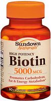 Sundown Biotin 5000 mcg Capsules 60 Capsules (Pack of 7)