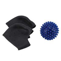 5 pieces Heel Sleeves, Plantar Fasciitis Gel Heel Protectors Heel Pads Kit, Heel Sleeves and a Massage Ball