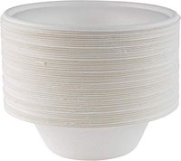 WhopperIndia Disposable Bowl 5 oz, Natural Compostable Biodegradable Sugarcane Paper Soup Bowls, Eco-Friendly, Microwavable and Leakproof Tableware for Hot and Cold Foods 50 Pcs
