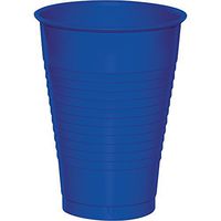 Creative Converting 319022 Cobalt Plastic Cup, 16 oz, Blue