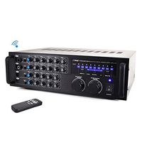 Pro 1000-Watt Portable Wireless Bluetooth - Stereo Mixer Karaoke Amplifier System with Dual Mic / RCA Audio / Video Inputs, Speaker Output for Instant Home Karaoke, DJ Party - Pyle PMXAKB1000