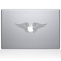 The Decal Guru Cherub Angel Wings MacBook Decal Vinyl Sticker - 12" MacBook - Silver (0155-MAC-12M-S)