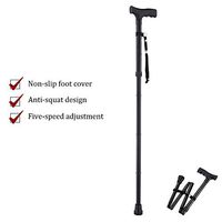 HFENGHUANG Foldable Cane, Easy to Fold, Shock-Absorbing Lighting, Adjustable Height, Male and Female Load Capacity Up to 150Kg
