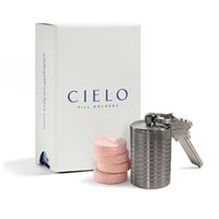Cielo - Extra-Wide, Large Single Chamber Titanium Keychain Pill Holder ~ Holds TUMS & Antacids ~ Waterproof & Ideal Pill Fob for Travel [Diameter: 1.0"; Height: 2.0"]