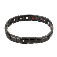 Stainless Magnetic Bangle, 3Colors Fashion Men Titanium Steel Germanium Bracelet Adjustable Magnet Health Bracel (Black)