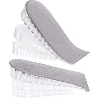 2 Pairs Heel Lift Inserts Height Increase Insole Invisible Heightening Insole Sillicone 3-Layer Heel Support Insoles Height-Adjustable Shoe Pads Foot Cushion for Shoes