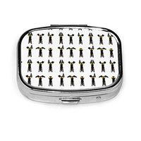 Pill Organizer Box Metal Pill Container Portable Vitamin Medicine Case for Pocket,Purse,Daily Needs and Travelling -Greyhound Semaphore White