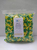 PurecapsUSA - Light Green/Yellow Empty Gelatin Capsules - Size 0 (1,000 Joined Capsules)