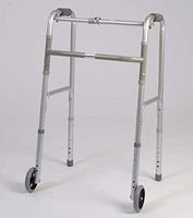 Standard Single Button Folding Walker With Wheels