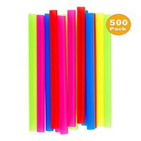 Jumbo, Extra Wide, Smoothie Straws, Milkshake Straws, Boba Straws, Assorted Colors, 500,Pack